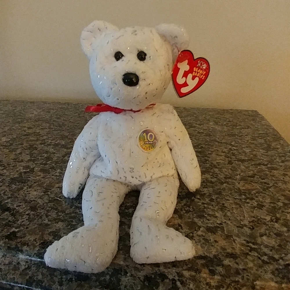 3/$20.  Ty Beanie Baby "Decade-White"